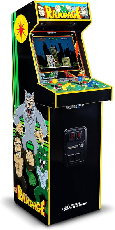 ARCADE1UP Rampage/Joust Deluxe Arcade Machine, Includes 14 Classic Midway Games with Wifi Leaderboards, Light-Up Marquee & Redesigned Cabinet