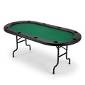 Oval Poker Table Built for Home Gaming, 8 Player Capacity, Foldable Design, Casino-Style Felt Surface