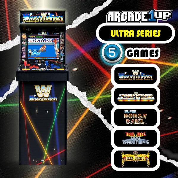 WWE Ultra Series Game Machine, 5 Games, 17" Liquid Crystal Screen - Indoor Cabinet, Retro, Gaming Console, Basement Decoration, Man Cave