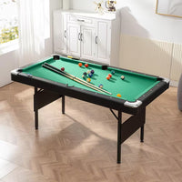 65.75-inch green portable foldable pool table with billiards accessory set