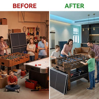 3-In-1 Combo Game Table Set, 54 In. Air Hockey Table, Multi Combination Table with Air Hockey, Ping Pong, Foosball — Before & After