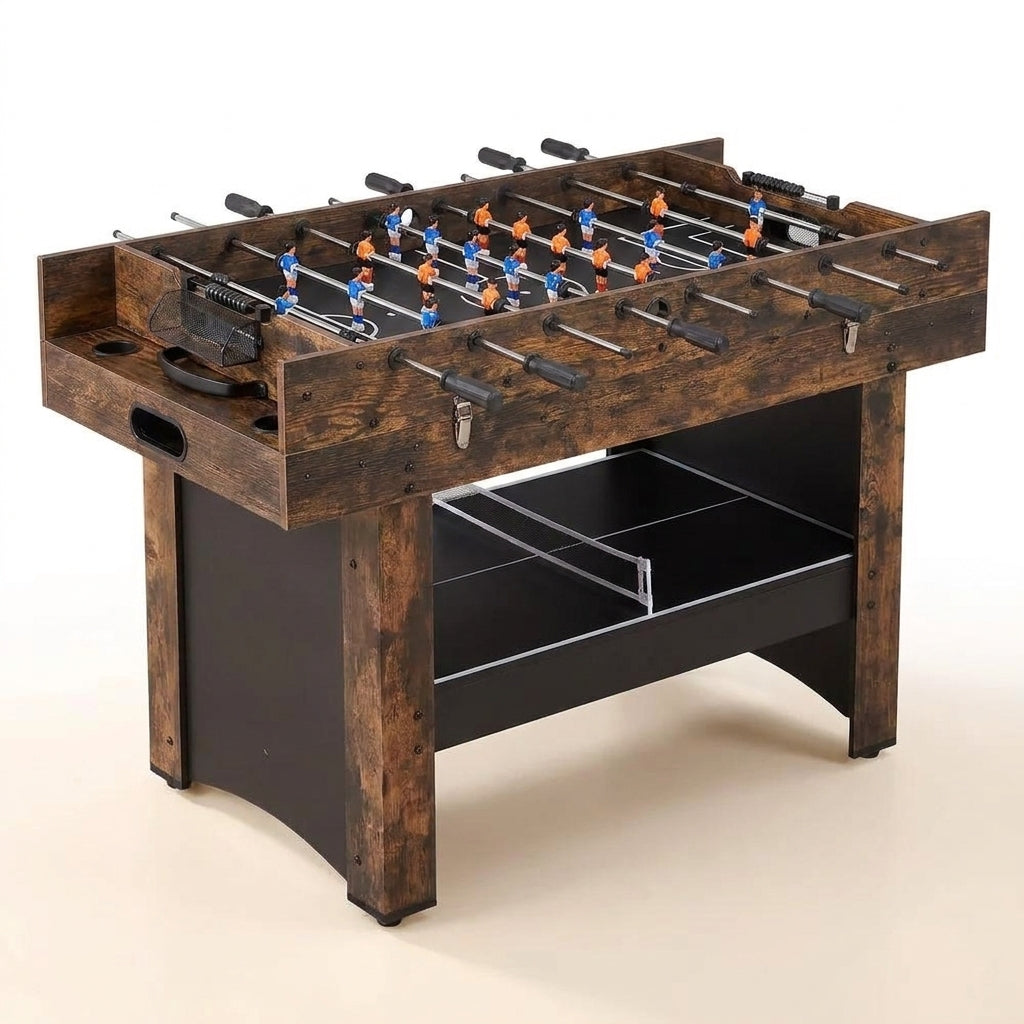 3-In-1 Combo Game Table Set, 54 In. Air Hockey Table, Multi Combination Table with Air Hockey, Ping Pong, Foosball — Studio Shot