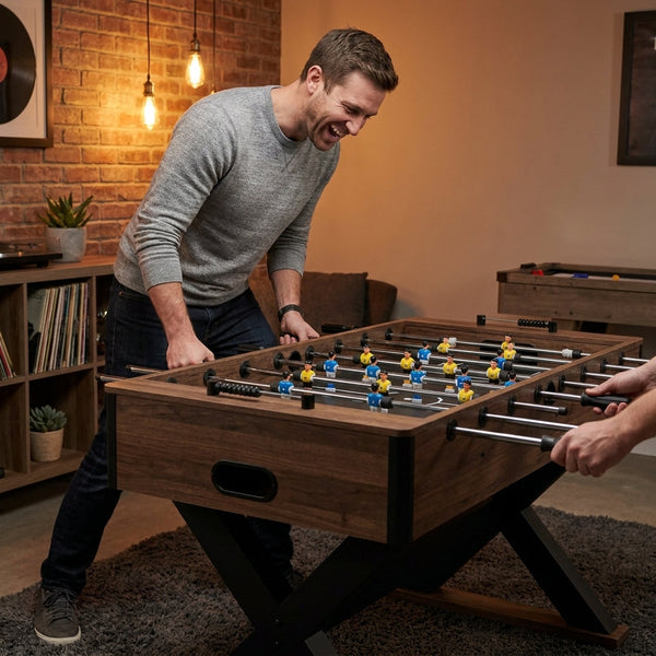 Multi Game Table Built for Home Entertainment, Air Hockey, Foosball, Table Tennis, 54 Inch Space-Saving