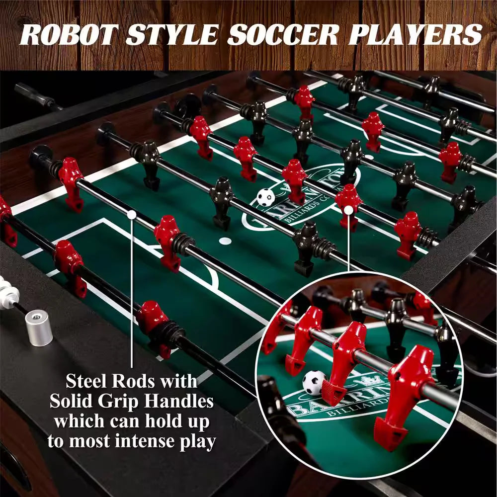 58-inch Richmond foosball table with robot-style players, steel rods and bead scorers