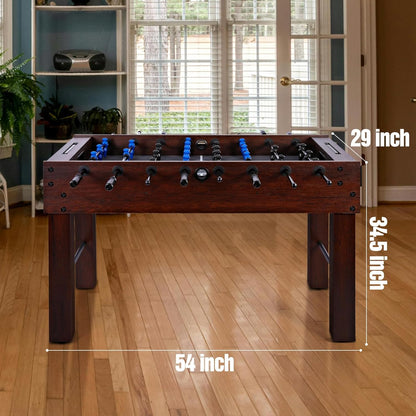 54-inch full-size dark wood foosball table for home game rooms