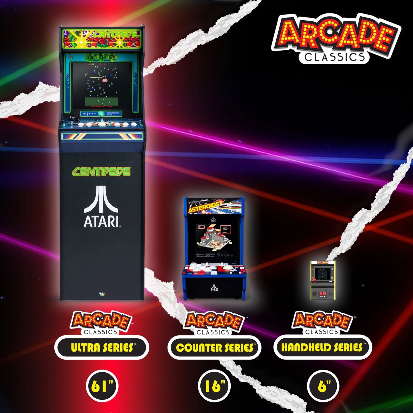 Arcade Classics Atari Centipede full-size arcade machine with 17-inch screen and trackball