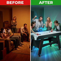 5 Ft. Air Hockey Table with Led Electronic Scorer — Before & After