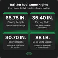 65.75 In. Green Portable Pool Table Game Billiard Table - Includes Full Set of Balls 1 Brush 1 Triangle Rack 2 Chalk — Results & Stats
