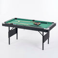 Portable Pool Table Built for Family Game Nights, 65.75 Inch Playing Surface, Foldable Steel Frame, Complete Set