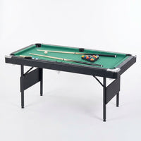 65.75 In. Green Portable Pool Table Game Billiard Table - Includes Full Set of Balls 1 Brush 1 Triangle Rack 2 Chalk — Studio Shot