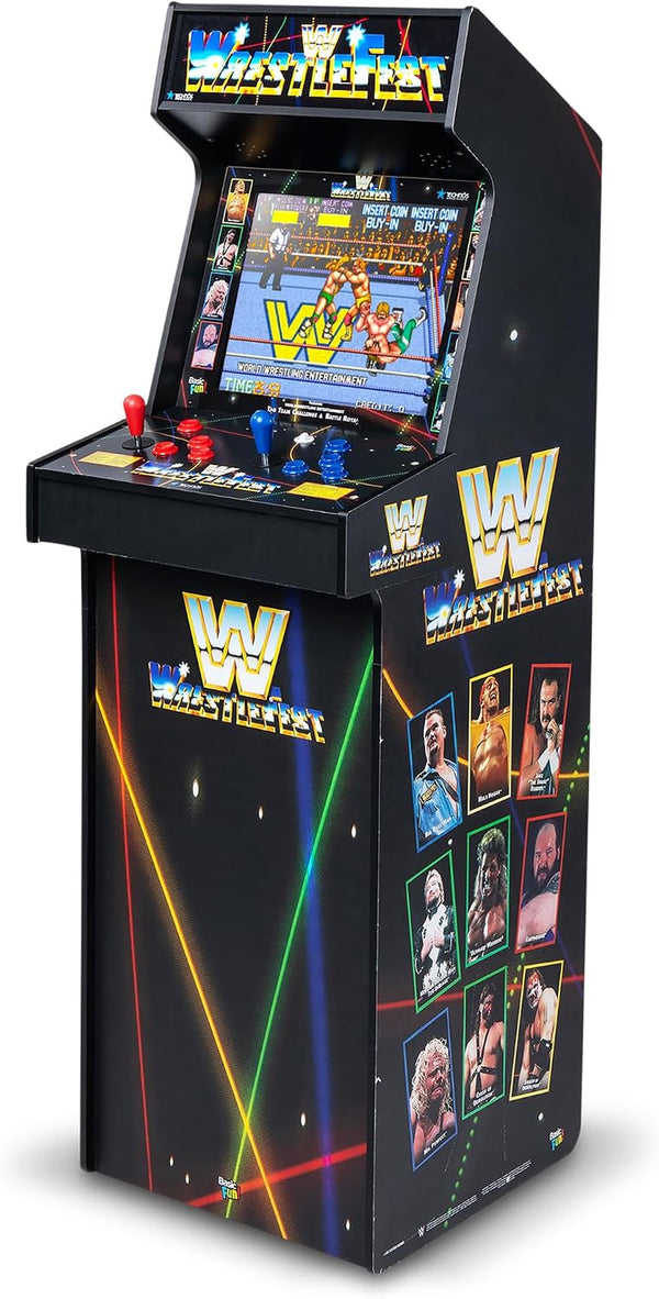 WWE Ultra Series arcade machine with 17-inch display and dual joystick controls