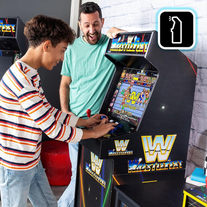 WWE Ultra Series arcade machine with 17-inch display and dual joystick controls