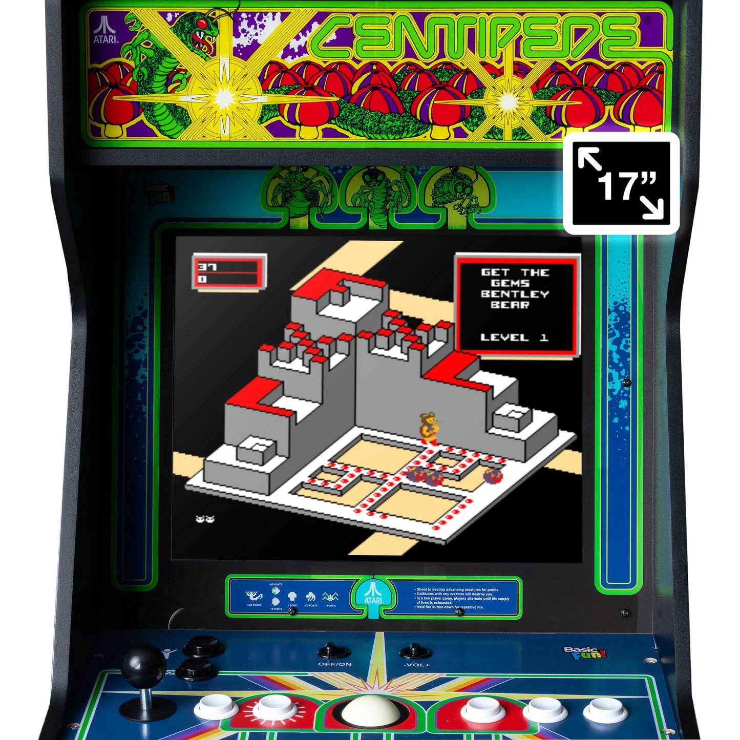 Arcade Classics Atari Centipede full-size arcade machine with 17-inch screen and trackball