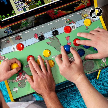 Arcade1Up Rampage and Joust Deluxe arcade machine with light-up marquee