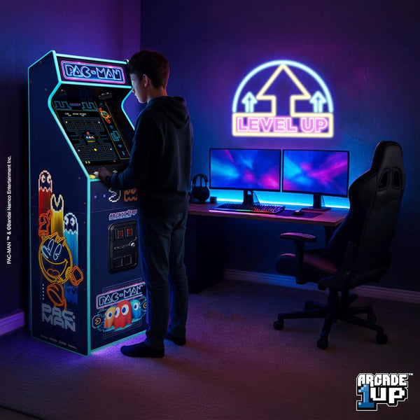 Arcade1Up Pac-Man Deluxe Arcade Machine with 14 Games Included, 17" Screen, Retro Console Cabinet for Home, Stand up Video Game, 5 Feet Tall, Neon