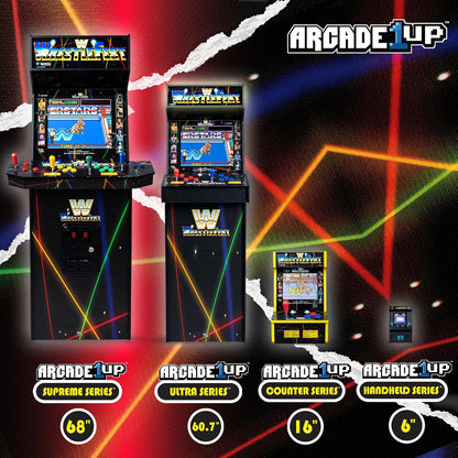 WWE Ultra Series arcade machine with 17-inch display and dual joystick controls