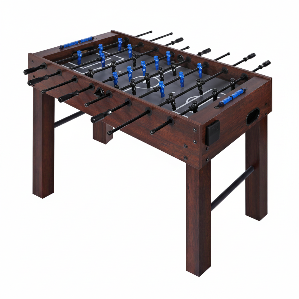 54-inch full-size dark wood foosball table for home game rooms